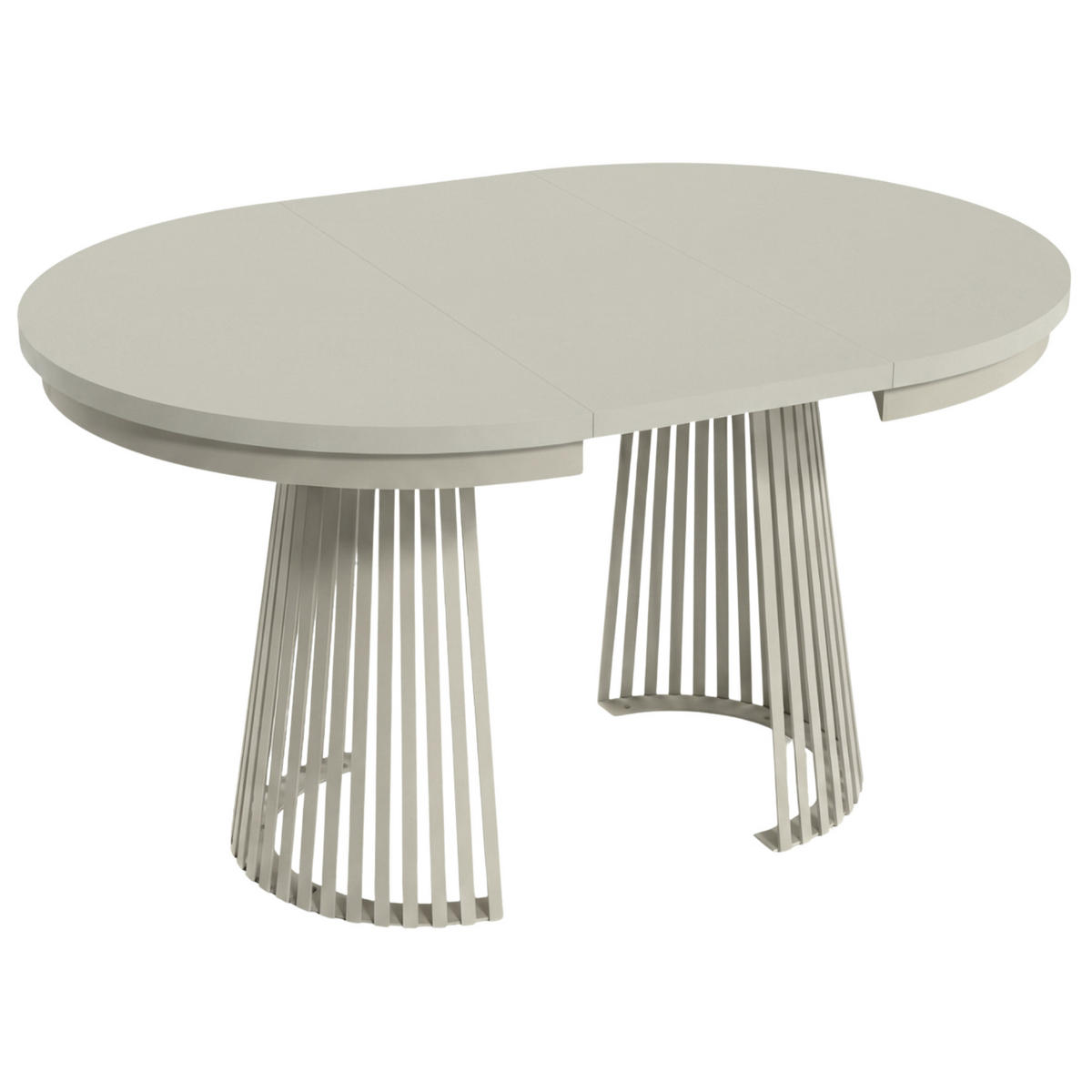 ESSTISCH Lumi im Loft-Stil, ausziehbar Ø 120–200 cm, Metallbeinen, Kaschmir - Kaschmir/Weiß, Metall (120/120/77cm) - Beautysofa
