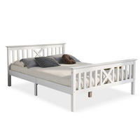 DOPPELBETT 140/200 cm mit Lattenrost, X-Kopfteil und optionalem Stauraum, Weiß - Weiß, Holzwerkstoff (140/200cm) - Redom