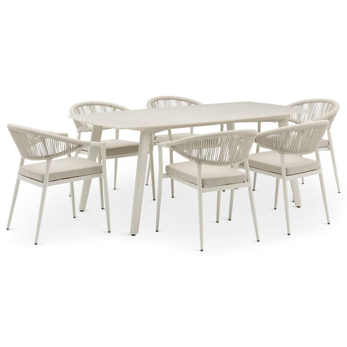 GARTENMÖBELSET SELI - Creme, Metall - IDIMEX