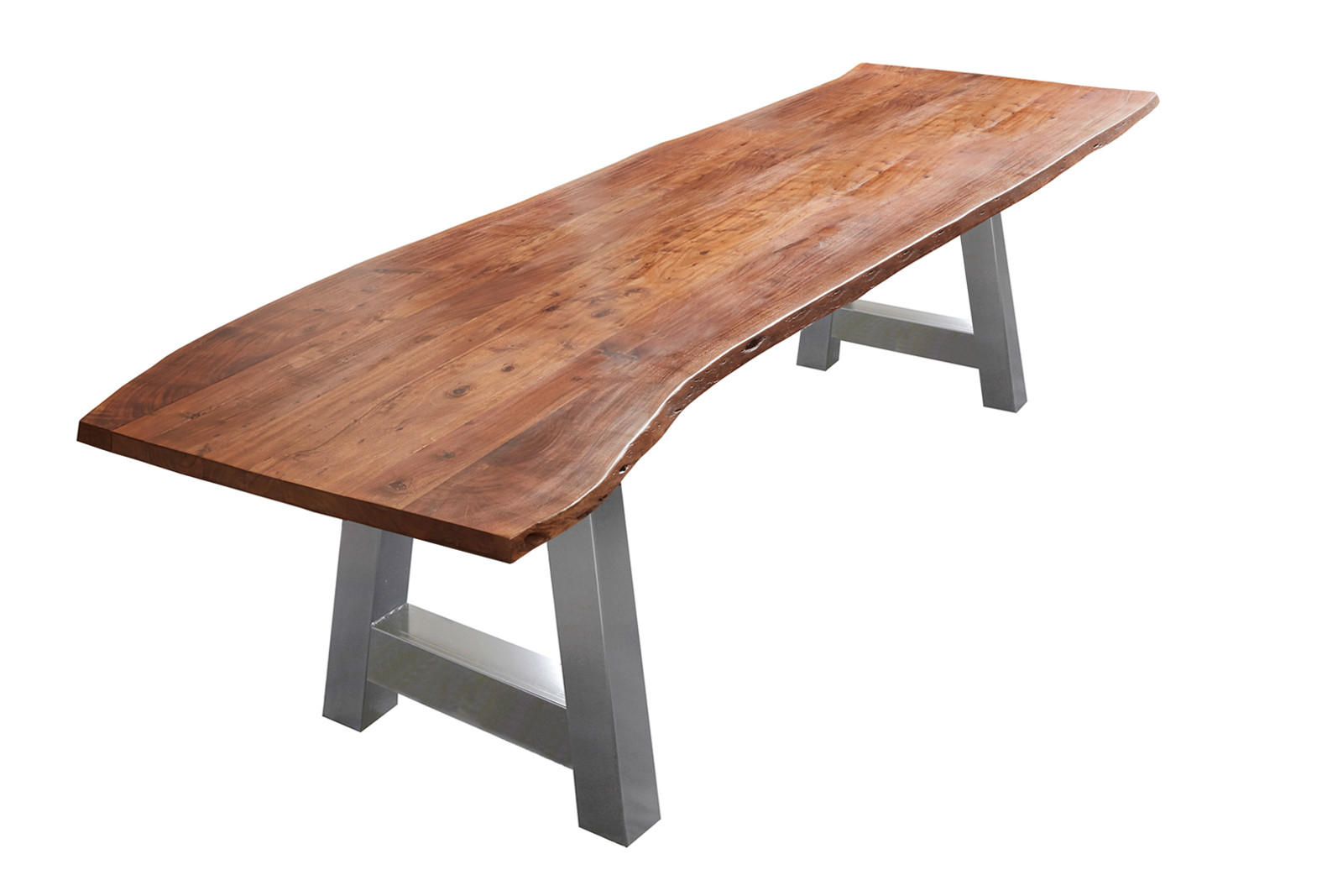 ESSTISCH ADELAIDE - Silberfarben/Braun, Holz/Metall (100/280/77cm) - SAM