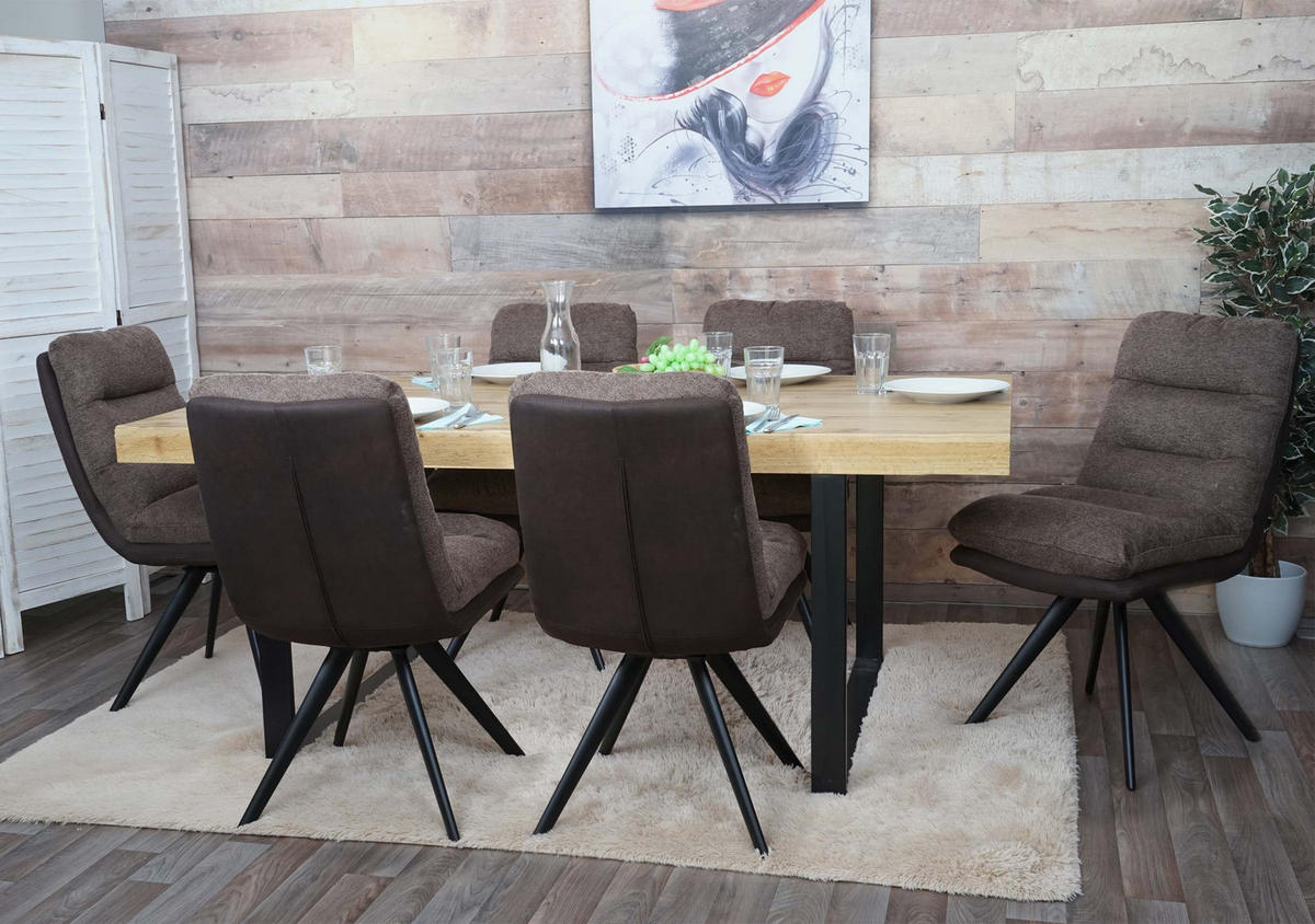 ESSZIMMERSTUHL Braun 6er-Set - Braun, Textil (49/93/68cm) - MCW