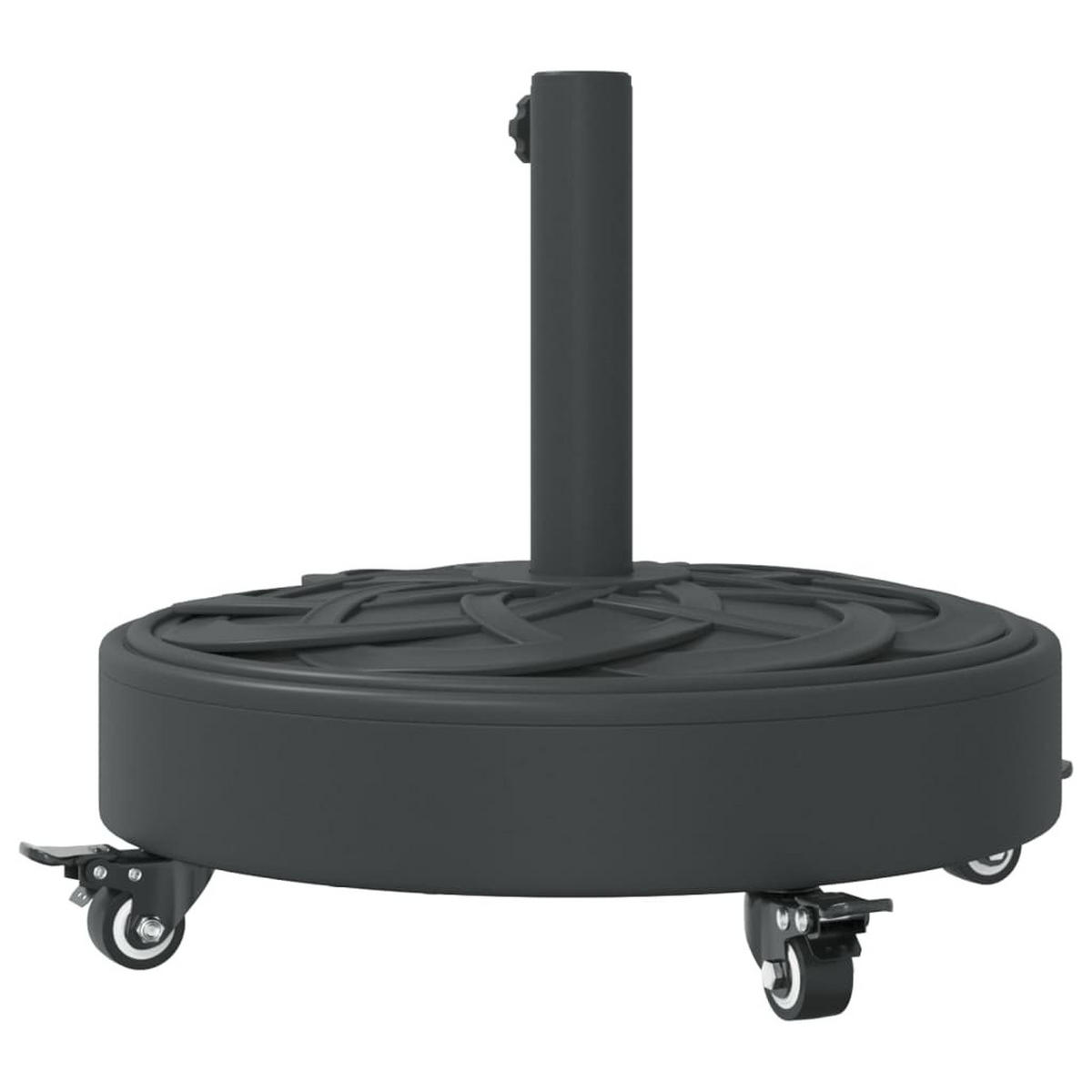 SONNENSCHIRMSTÄNDER Mit Rollen Für Ø38/48 Mm Mast 27 Kg Rund - Schwarz, Kunststoff (45/45cm) - vidaXL