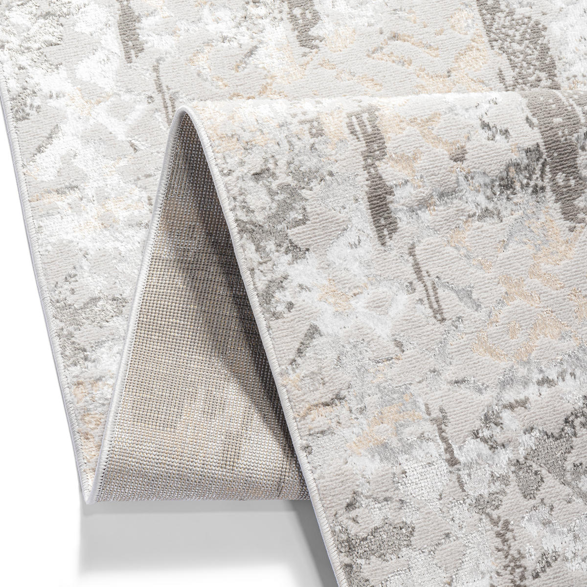 TEPPICHLÄUFER CRYSTAL hellgrau abstrakt 80/500 cm - Hellgrau, Textil (80/500cm) - Tapiso