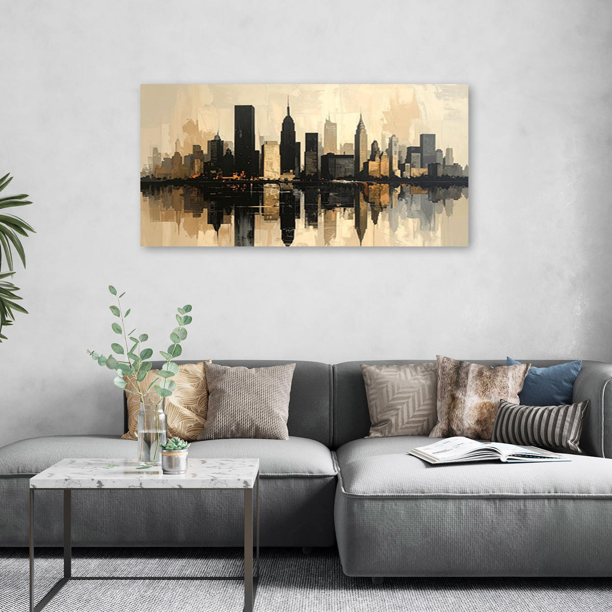 LEINWANDBILD Städte & Architektur 120x60cm - Beige, Textil (120/60cm) - Feeby