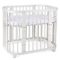 BABYBETT WHITE, 5in1 mit Matratze - Weiß, Holz (65.5/92cm) - waldin