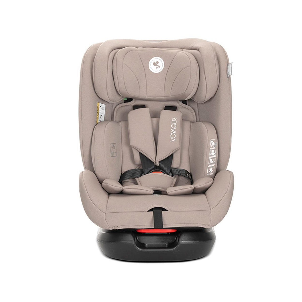KINDERSITZ Voyager i-Size beige (40-150 cm) Nackenkissen, Kopfstütze, Gurt - Beige, Textil (43/75/46cm) - Lorelli
