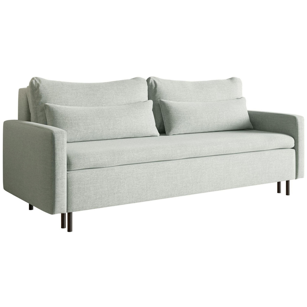 3-SITZER SOFA Umpro Chenille Mintgrün - Schwarz/Grün, Textil/Metall (220/96/95cm) - Selsey