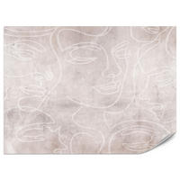 FOTOTAPETE für Schlafzimmer Abstrakte Gesichter Beton Modern Minimalistisch 300x210 - Beige/Braun, Papier (300/210cm) - Muralo