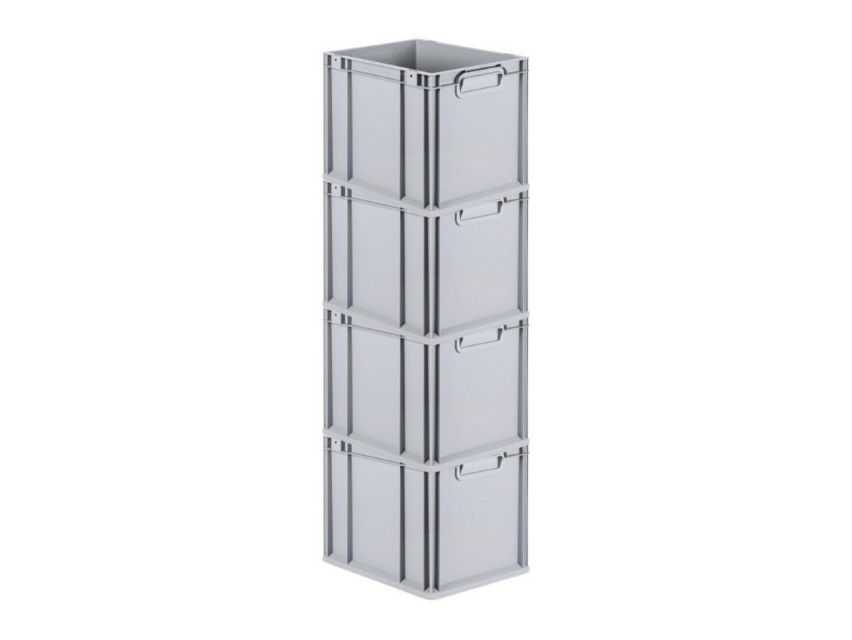 EUROBOX 4x Nextgen Economy Griffe Geschlossen 32x30x40cm 30 Liter - Grau, Kunststoff (30/32/40cm) - PROREGAL