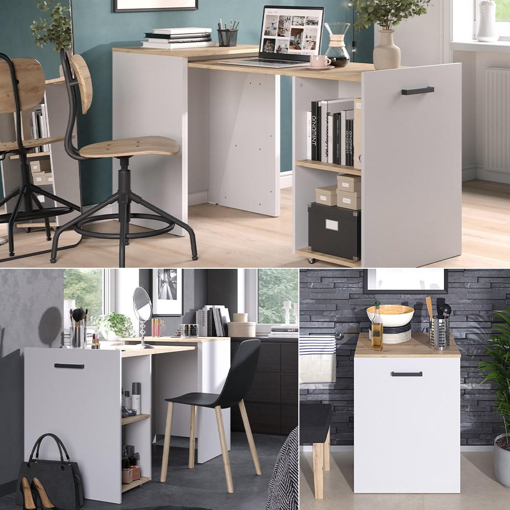 SCHREIBTISCH Adam Greige/Artisan-Eiche 60 x 50.4 cm ausziehbar - Greige/Eiche Artisan, Holzwerkstoff (50.4/60/78cm) - Vicco