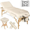 MASSAGELIEGE-SET 3 Zonen, 218 x 102 x 90 cm,beige - Beige, Holz (102/90/218cm) - tectake