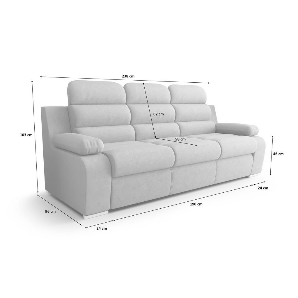Thumbnail - O-Sofa Schlafsofa, Creme, Textil, 3-Sitzer, 238x103x96 cm, Wohnzimmer, Sofas & Couches, Schlafsofas