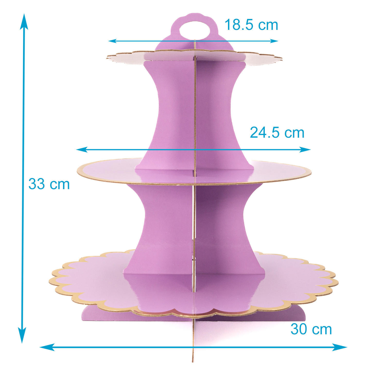 TORTENSTÄNDER aus Karton - Lila, Kunststoff (30/33/30cm) - Intirilife