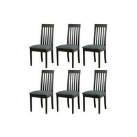 STUHL Roma 9 (6er Set) - Dunkelgrau/Schwarz, Holz (47/96/43cm) - Leaf Design