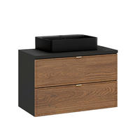 WASCHTISCH 80.2cm Elena Holz und Schwarz - Schwarz, Holzwerkstoff (80.2/52/46cm) - Petits-meubles