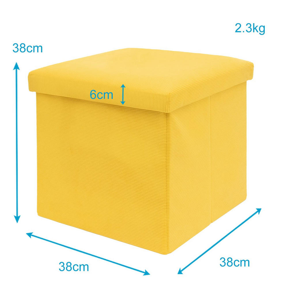 Thumbnail - Intirilife Faltbarer, Gelb, Textil, 38x38x38 cm, Wohnzimmer, Hocker, Sitzhocker