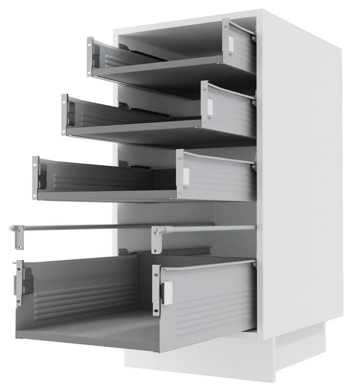 SCHUBLADENUNTERSCHRANK Brerra D4M/40 Korpus weiß / Front RAL 6025 farngrün Matt 40 / 50 / 82 cm - Weiß/Grün, Holz/Holzwerkstoff (40/82/50cm) - Feldmann-Wohnen