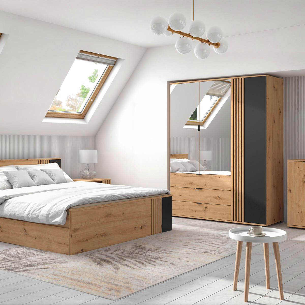 SCHRANK 3 Türen Ezra Holz - Braun, Holzwerkstoff (150.5/195.5/56cm) - Petits-meubles