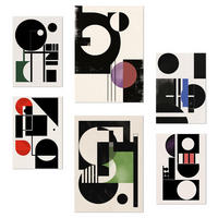 POSTER Set Mit 6 Bauhaus Lila Grün Blau A3 & A4 Rahmenlos - Klar, Papier (29/3cm) - Nacnic