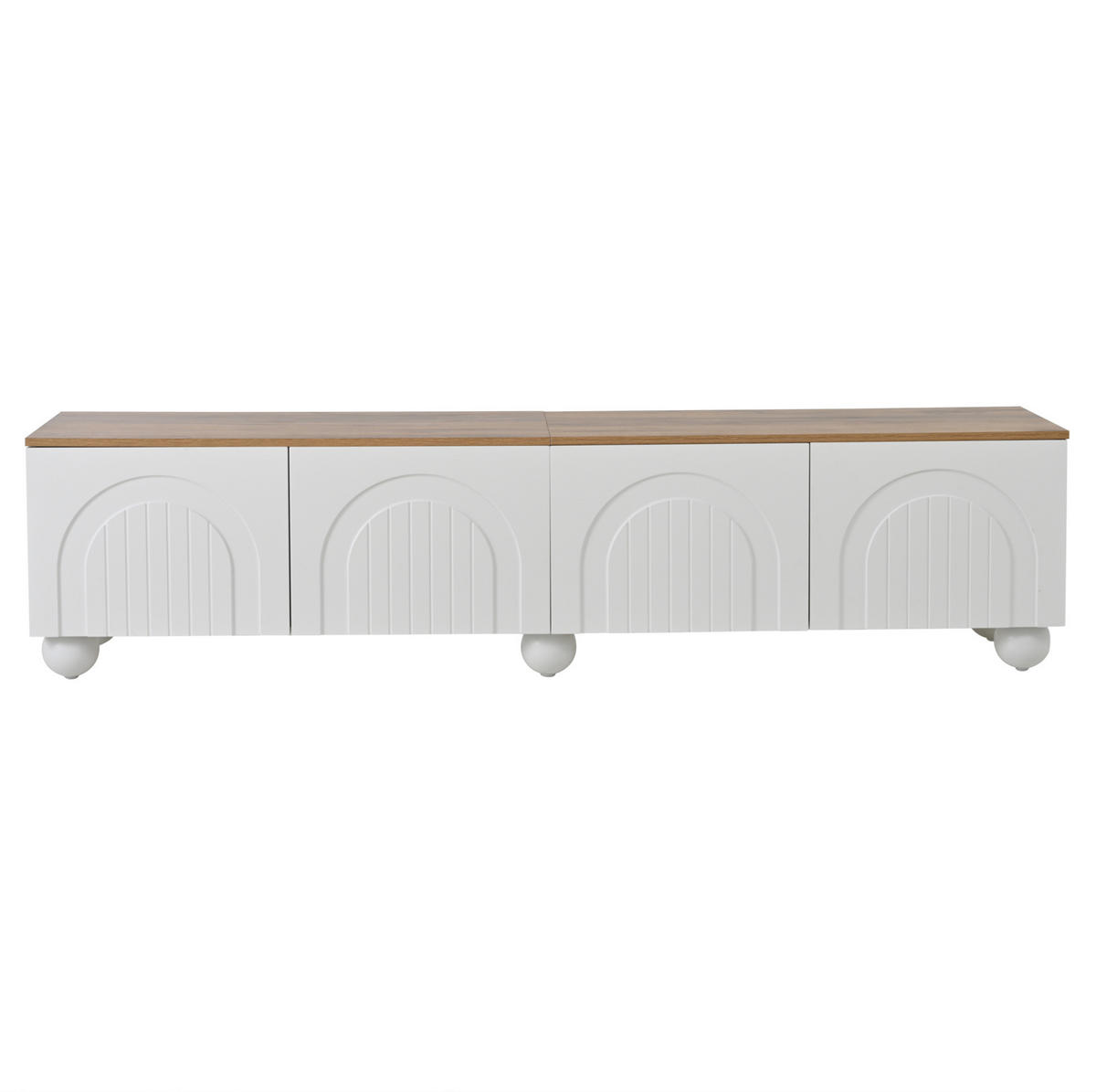 TV-ELEMENT mit 4 Türen 180 x 40 x 45 cm Weiß Holzoptik - Weiß, Holzwerkstoff (40/45/180cm) - Beauniv
