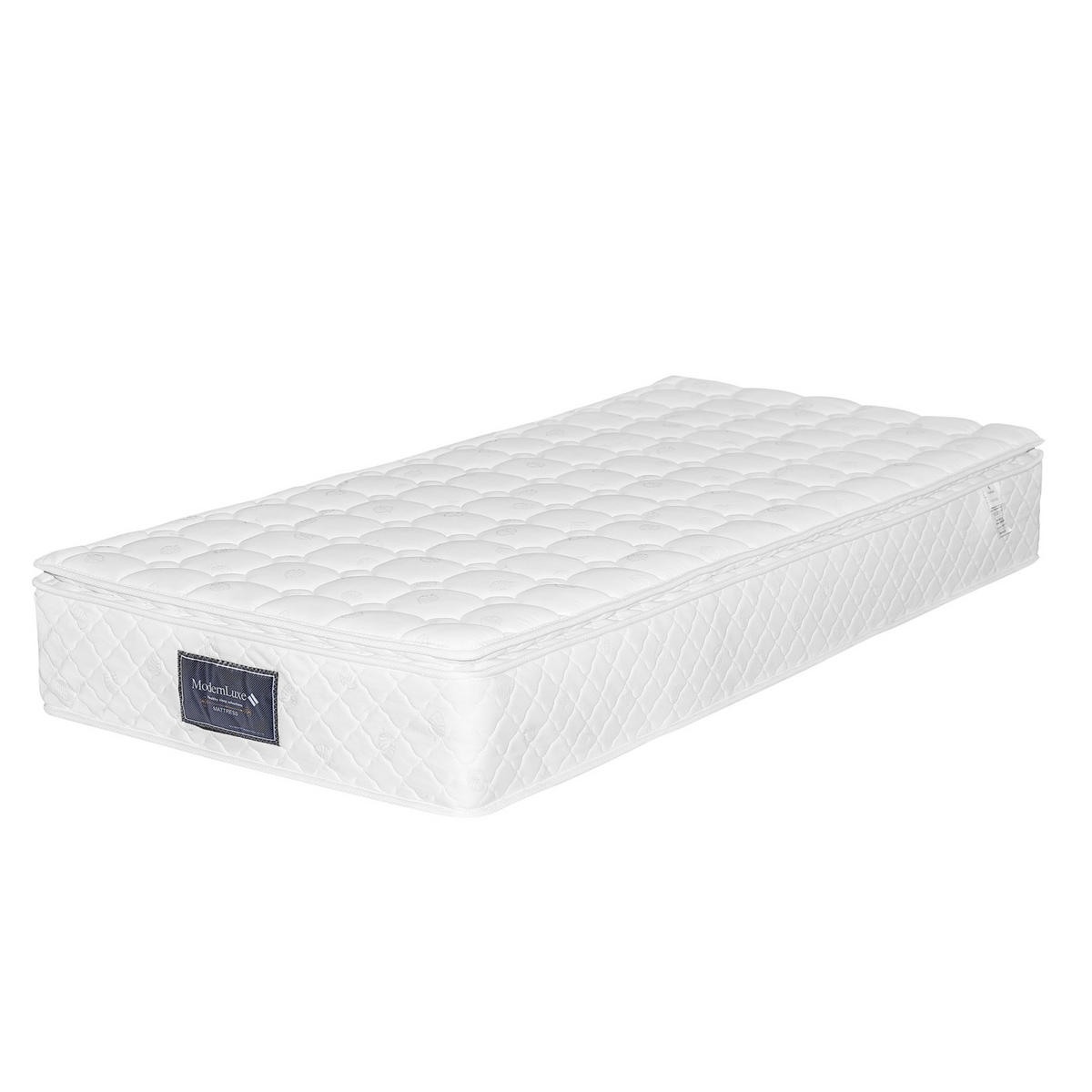 TASCHENFEDERKERNMATRATZE 90x200x25cm H3，Weiß - Weiß, Textil (90/200cm)