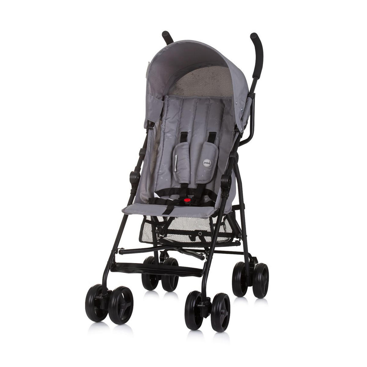 BUGGY Point grau 5-Punkt-Gurt, Rückenlehne verstellbar, Korb - Grau, Metall (66/46/100cm) - Chipolino