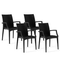 GARTENSTUHL ETULI 4-tlg, Anthrazit - Anthrazit, Kunststoff (56/88/50cm) - KONSIMO®