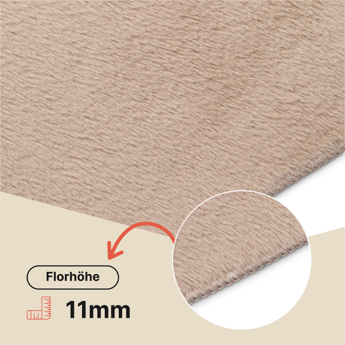KURZFLORTEPPICH LUMI beige kuschelweich waschbar 240/340 cm - Beige, Textil (240/340cm) - Tapiso