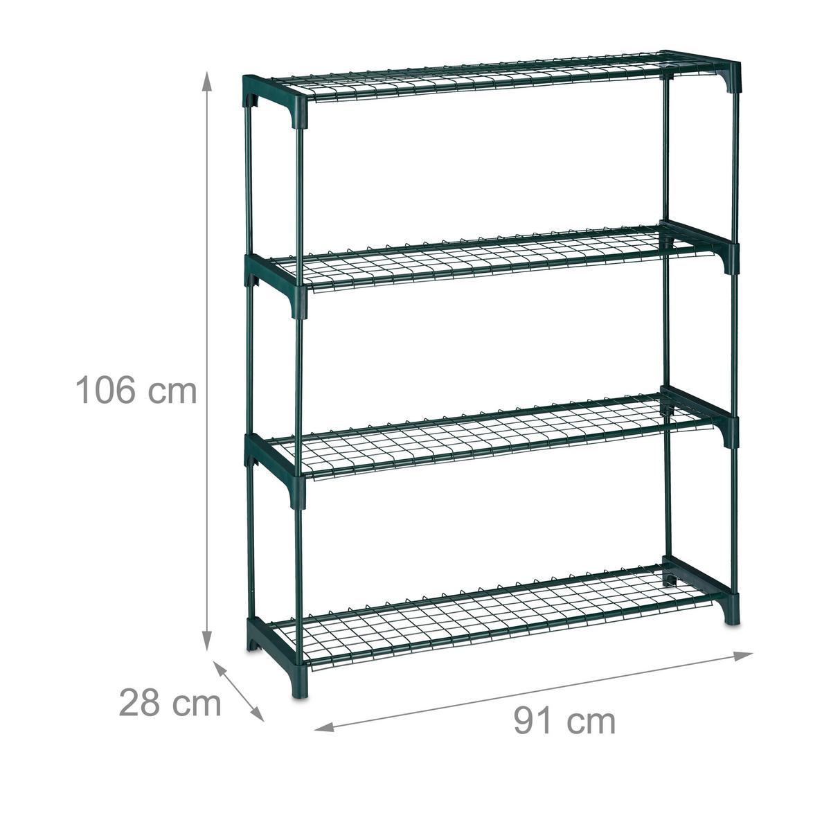 2XPFLANZENREGAL - Dunkelgrün, Kunststoff/Metall (91/106/28cm) - Relaxdays