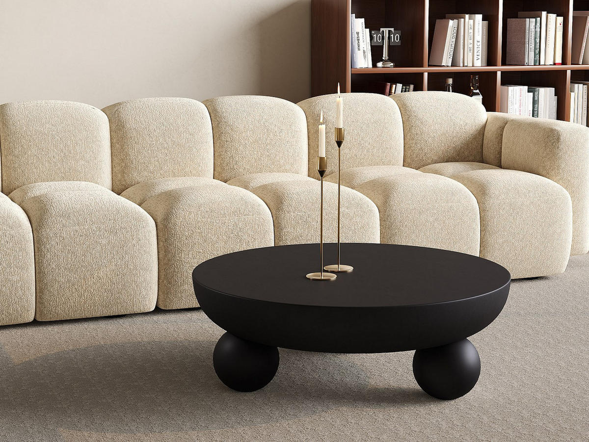 COUCHTISCH - 85 cm x 85 cm - metall - schwarz Silida - Schwarz, Metall (85/85/30cm) - Vente-Unique