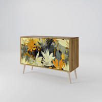 SIDEBOARD SUNKISSED LILY, Eicheneffekt, 111x42x77,5 cm, 2 Türen - Eichefarben/Buchefarben, Holzwerkstoff/Buchenholz (111/77.5/42cm) - SpaceRebels