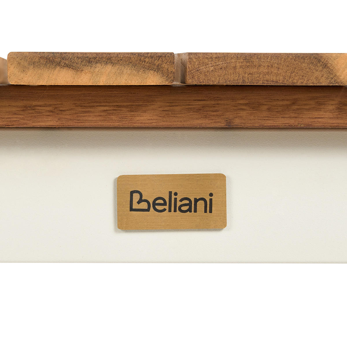GARTENTISCH für 6 Personen 180/90 cm Akazienholz Braun Corricella - Creme, Holz (180/90/75cm) - Beliani