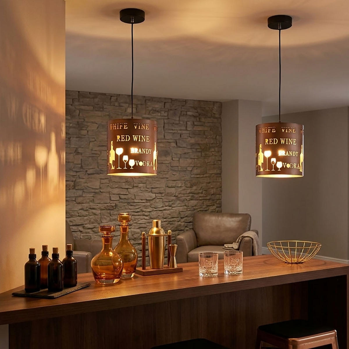 LED HÄNGELEUCHTE TUVA Braun Metall - Braun, Metall (6/12/150cm)