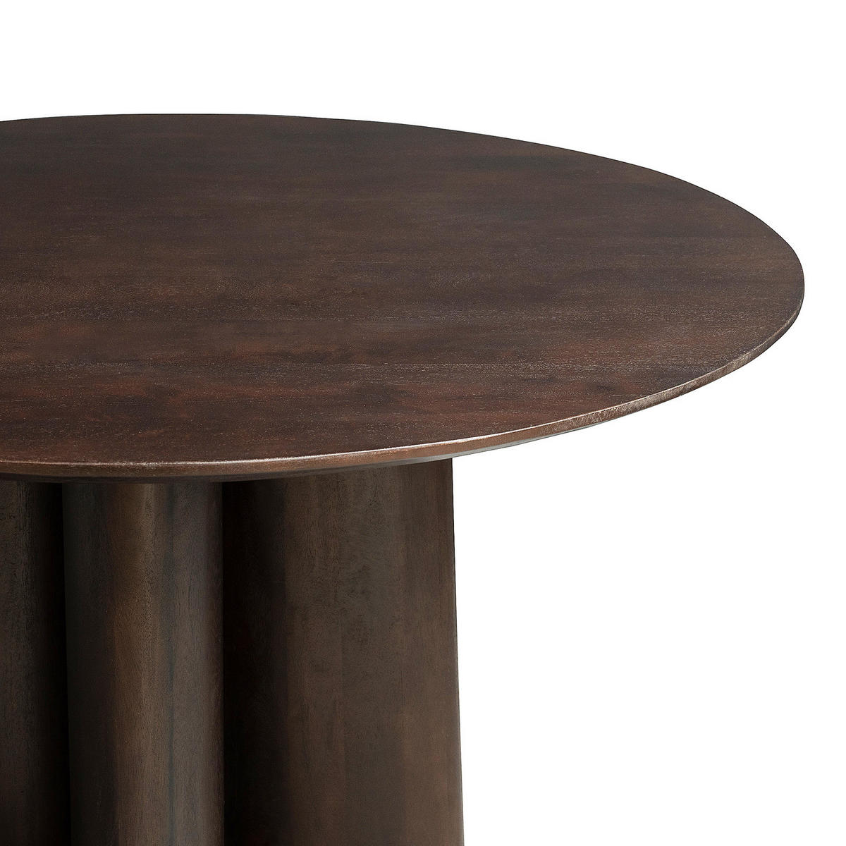 MASSIVER ESSTISCH - Mango massiv - Dunkelbraun/Braun, Holz (120/120/76cm) - home24