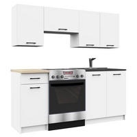 BUCĂTĂRIE fără electrocasnice Alb 203/180/46 - alb, compozit lemnos (180/203/46cm) - RAUMHIRSCH FURNITURE
