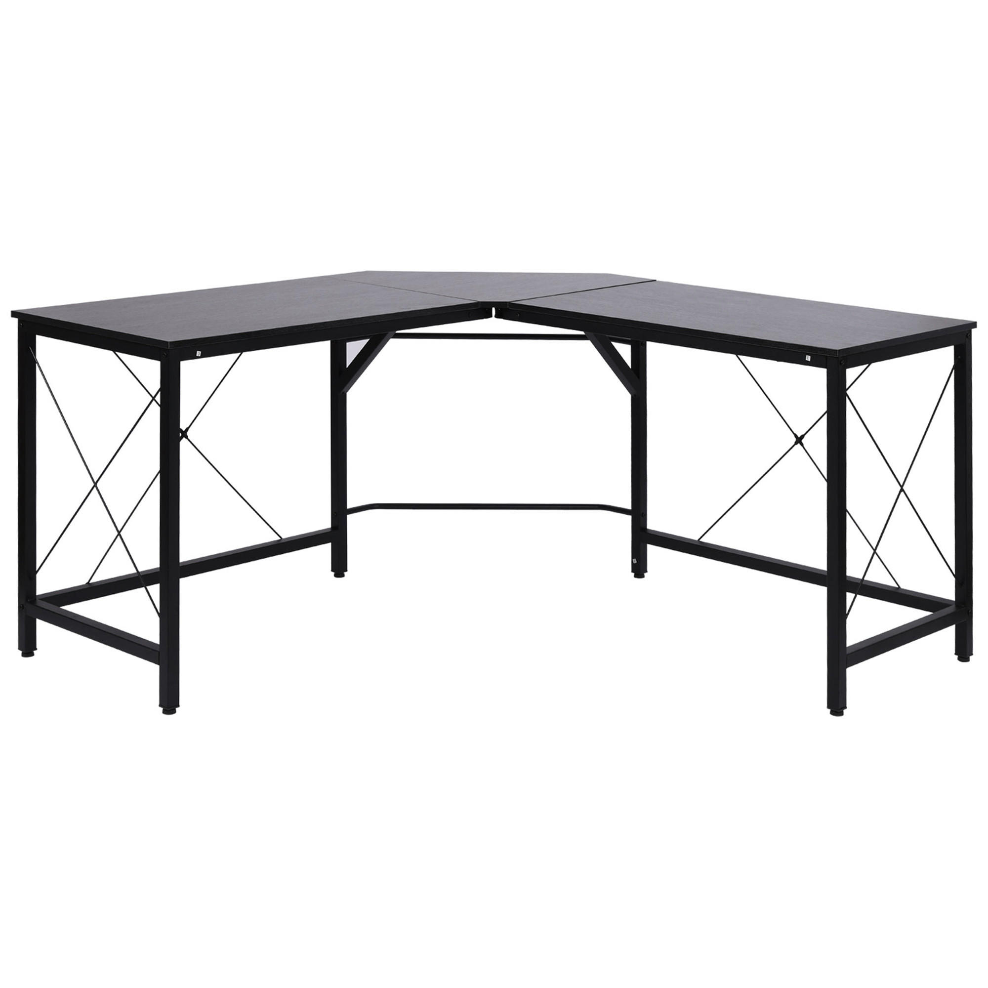 COMPUTERTISCH 150x150 cm L-Form Eckschreibtisch aus MDF - Schwarz, Holzwerkstoff (150/150/76cm) - Gisaae
