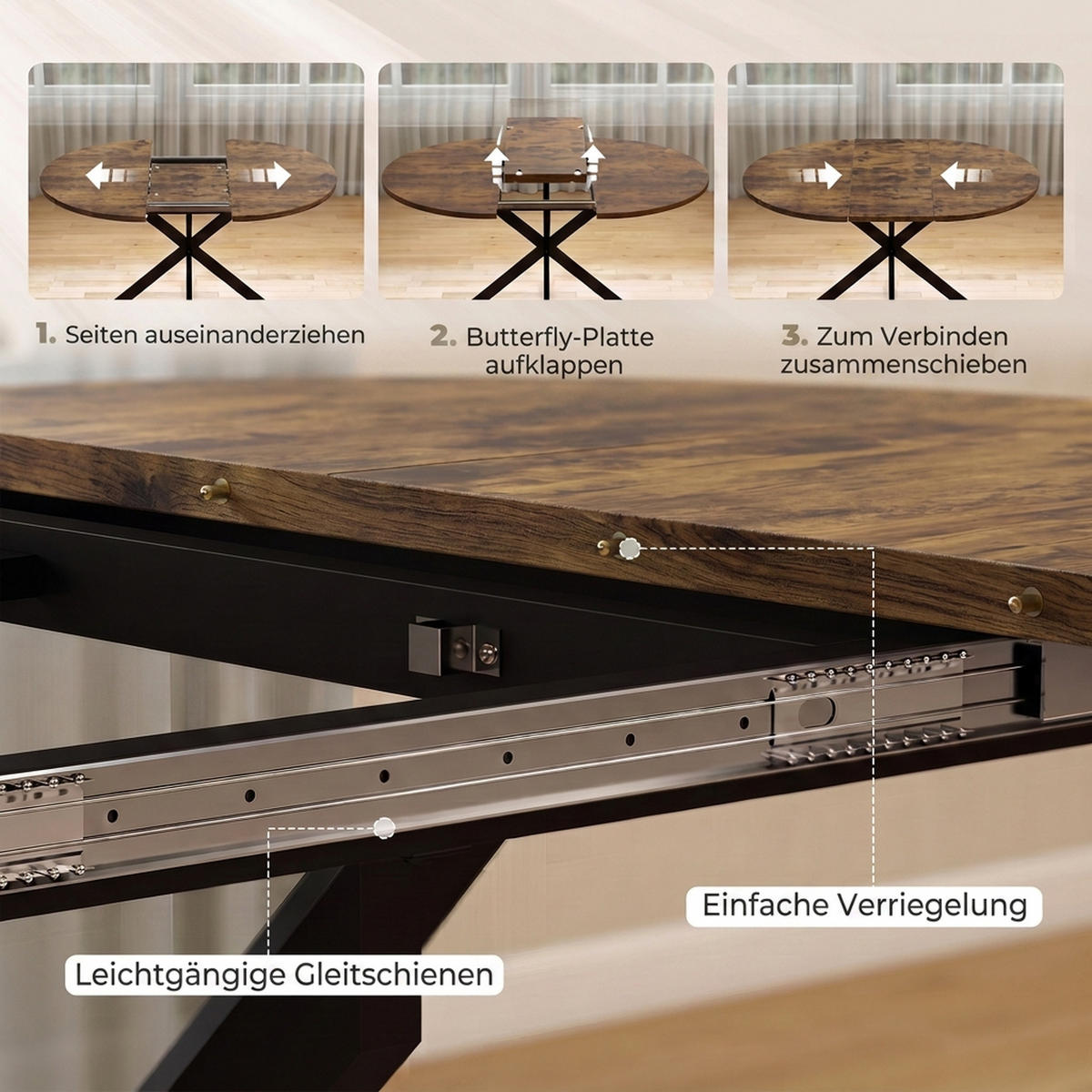 ESSTISCH Rostfarben 135.0/100.0/75.0 - Rostfarben, Holzwerkstoff (135/100/75cm)