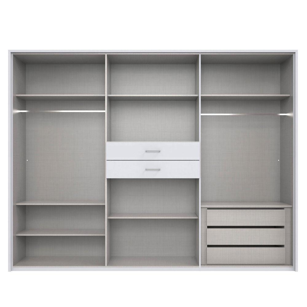 KLEIDERSCHRANK Diver Premium weiß / graphit 270 / 58 / 207cm - Graphitfarben/Weiß, Holz/Holzwerkstoff (270/207/58cm) - Wimex