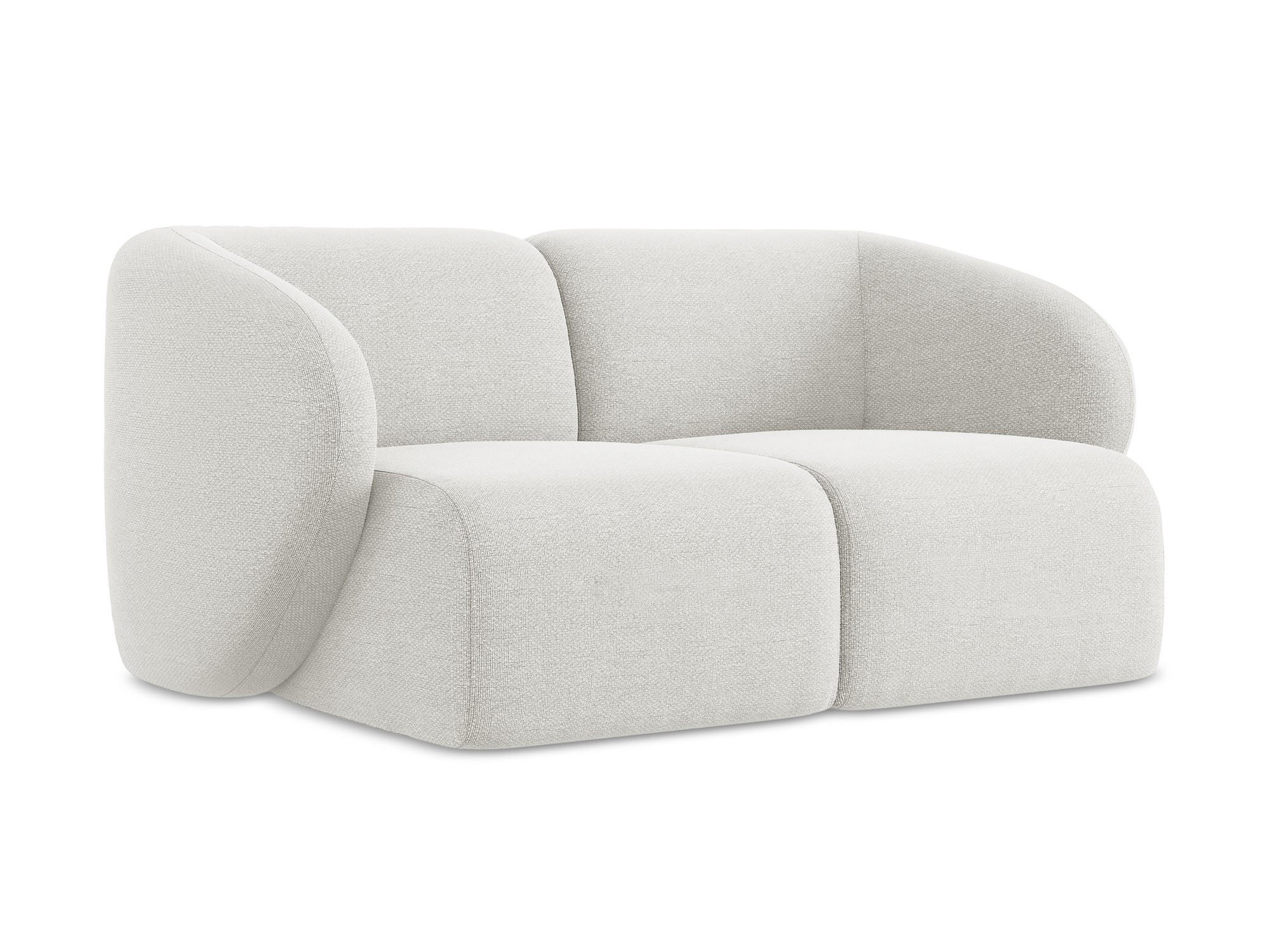 2-SITZER-SOFA Bouclé Stoff Weiß - Schwarz/Weiß, Holzwerkstoff/Kunststoff (174/75/94cm) - Makamii
