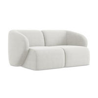 2-SITZER-SOFA Bouclé Stoff Weiß - Schwarz/Weiß, Holzwerkstoff/Kunststoff (174/75/94cm) - Makamii