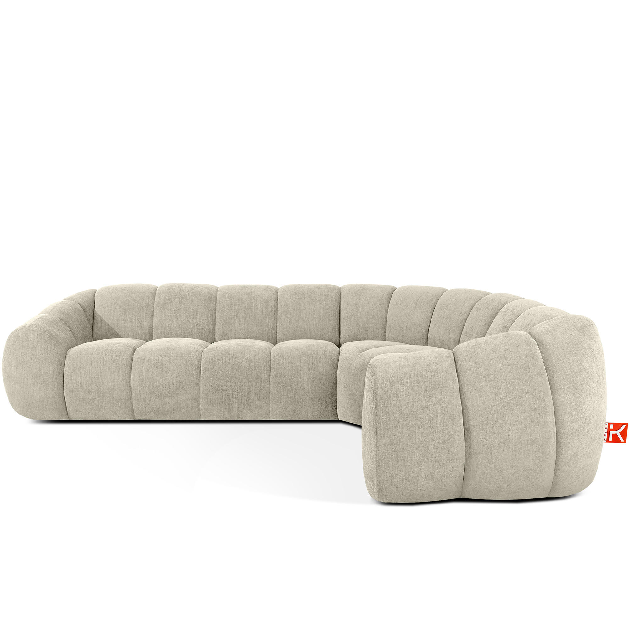 ECKSOFA RECHTS FLAVA, Ecru - Ecru, Holz/Holzwerkstoff (310/230cm) - KONSIMO®