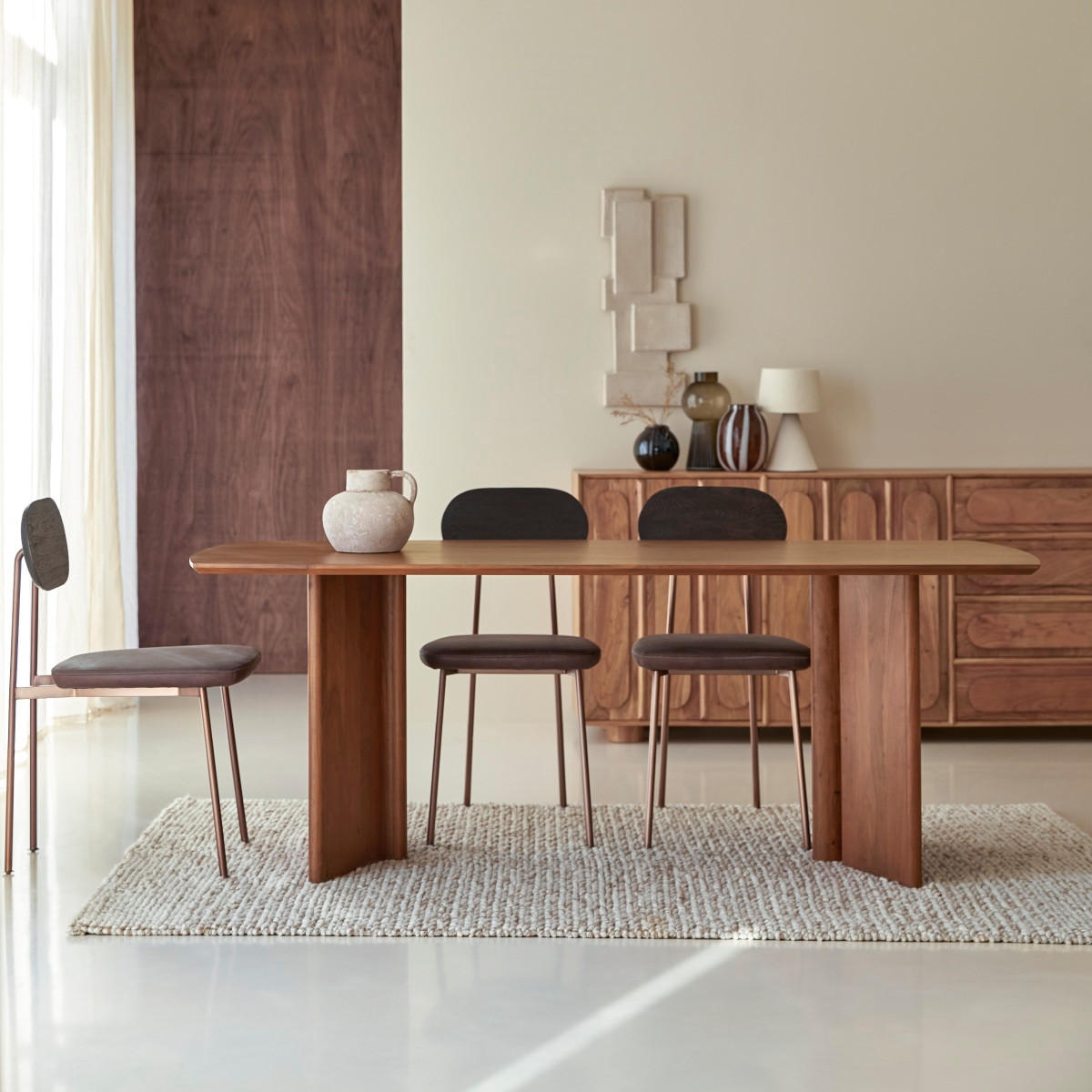 TISCH Suzanne Braun aus Akazie - Braun, Holz (90/200/75cm) - Tikamoon