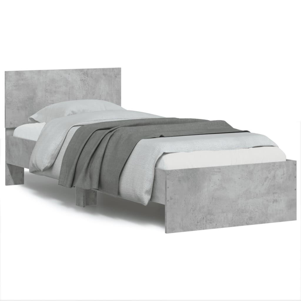 vidaXL Bettgestell Grau 90x200 cm