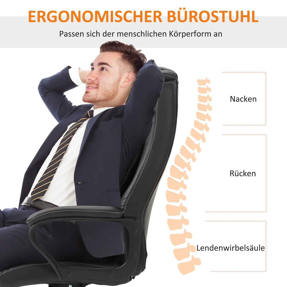 BÜROSTUHL mit Massagefunktion, höhenverstellbar, 6 Vibrationspunkte, Braun - Braun, Kunststoff (64/120/74cm) - Vinsetto