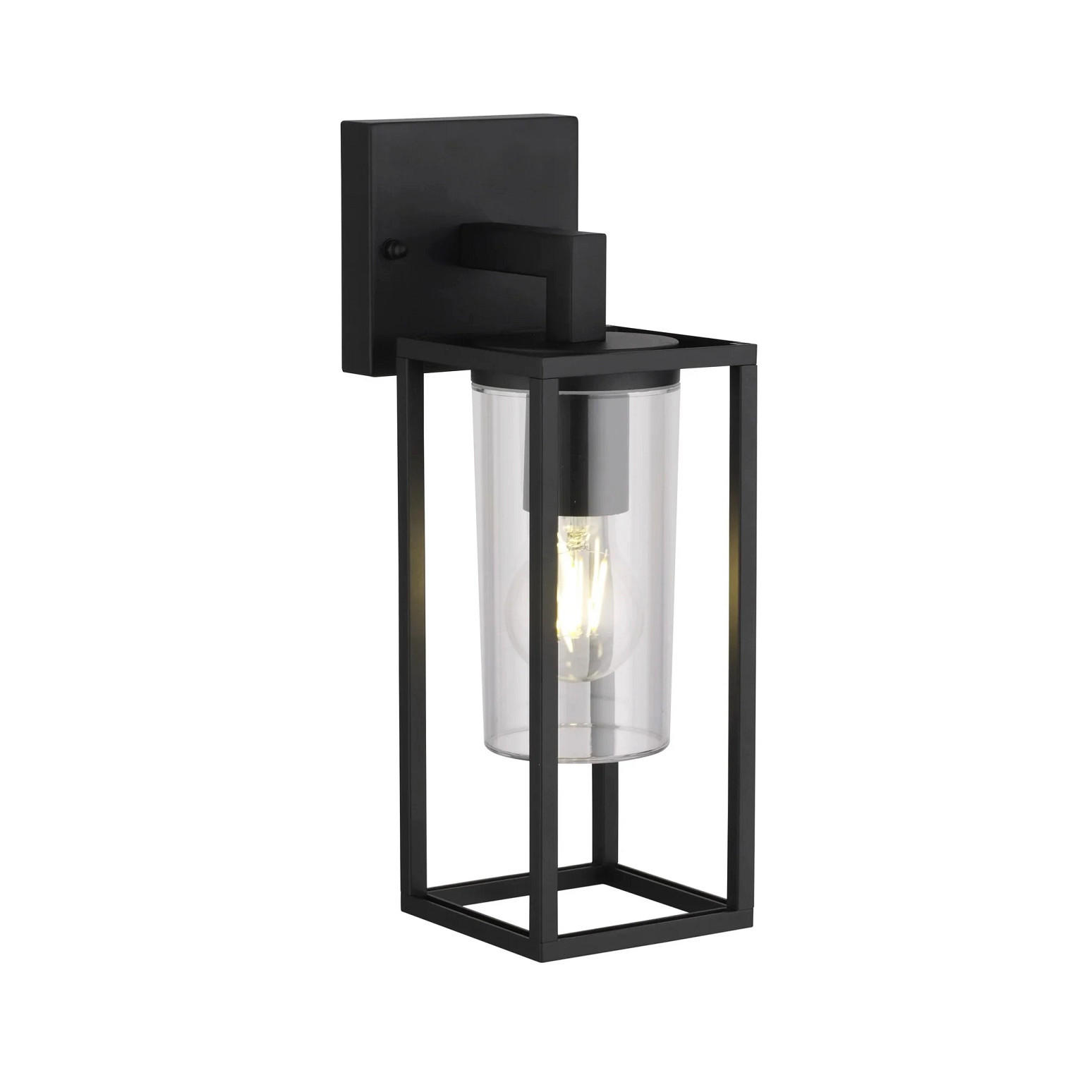AUSSENWANDLEUCHTE Schwarz E27 Klarer Diffusor IP54 - Schwarz, Metall (11/34/15.5cm) - CGC Europe