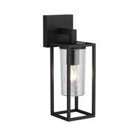 AUSSENWANDLEUCHTE Schwarz E27 Klarer Diffusor IP54 - Schwarz, Metall (11/34/15.5cm) - CGC Europe