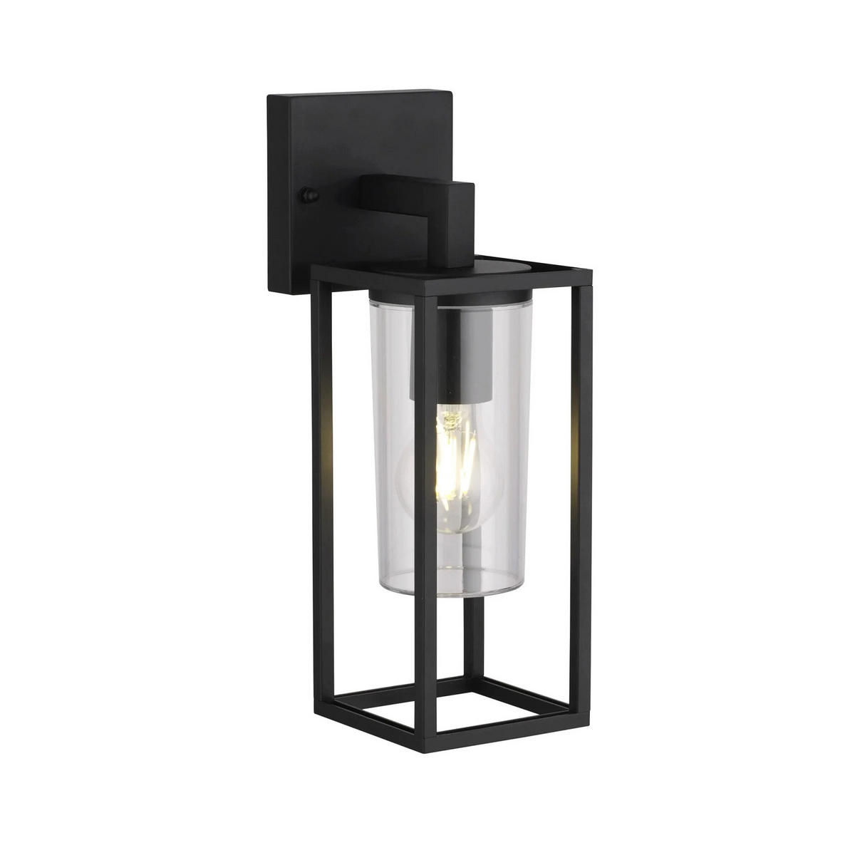 AUSSENWANDLEUCHTE Schwarz E27 Klarer Diffusor IP54 - Schwarz, Metall (11/34/15.5cm) - CGC Europe