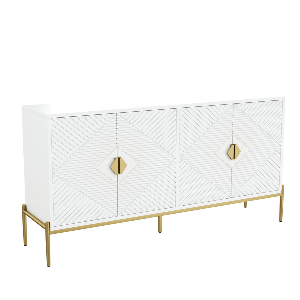 SIDEBOARD 162x40x80 cm Stauraum - Weiß, Holz (162/80/40cm) - Fortuna Lai