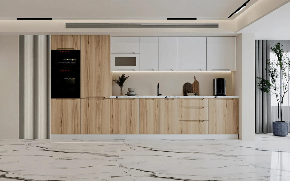 KÜCHENZEILE KS26-G380 - Zivora - Perfekte Kombination aus Funktion und Design - Eichefarben, Holz (380/213.3/56cm)