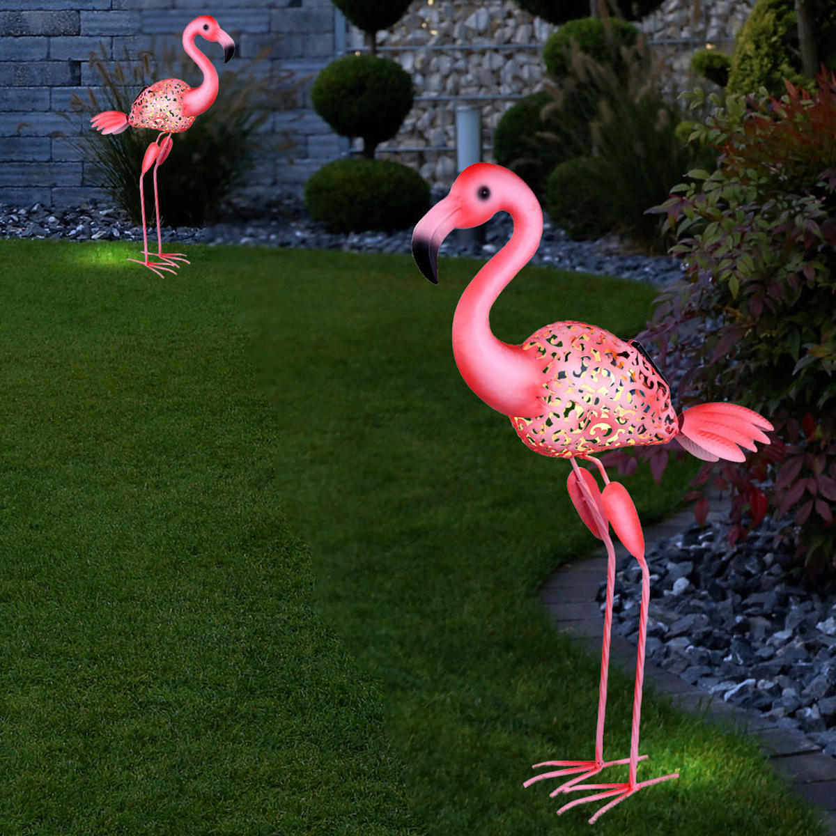 LED AUSSENLEUCHTE Vogel Rosa - Rosa, Metall (34/16/74cm) - Globo Lighting